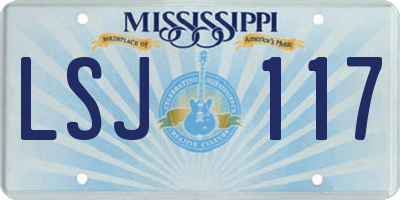 MS license plate LSJ117