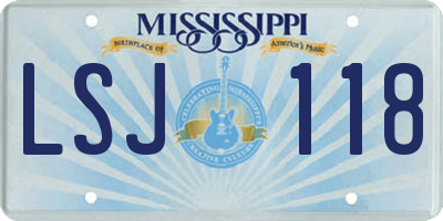 MS license plate LSJ118