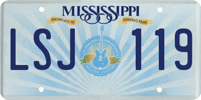 MS license plate LSJ119