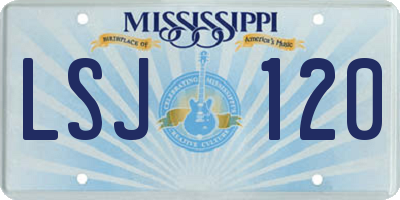 MS license plate LSJ120