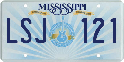 MS license plate LSJ121