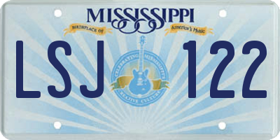 MS license plate LSJ122