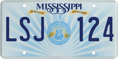 MS license plate LSJ124