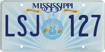 MS license plate LSJ127