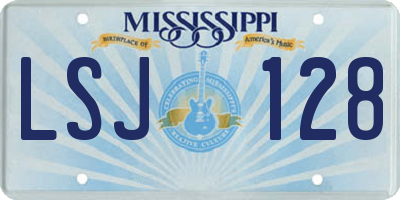 MS license plate LSJ128