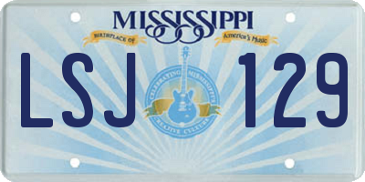 MS license plate LSJ129