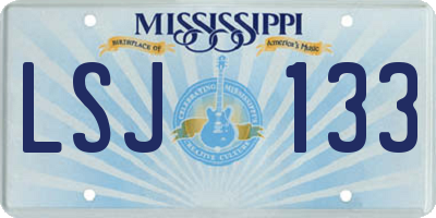 MS license plate LSJ133