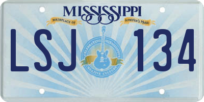 MS license plate LSJ134