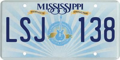 MS license plate LSJ138
