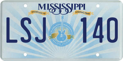 MS license plate LSJ140