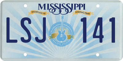 MS license plate LSJ141