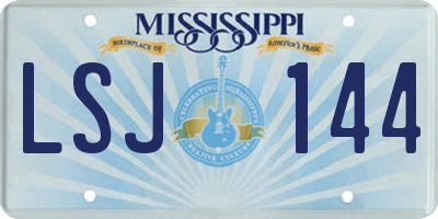 MS license plate LSJ144