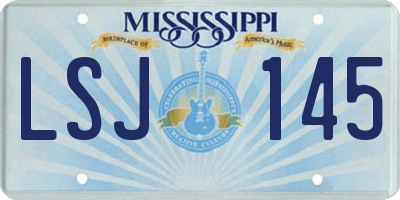 MS license plate LSJ145
