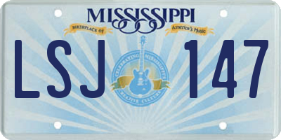 MS license plate LSJ147
