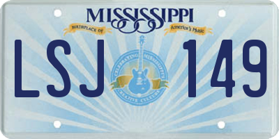 MS license plate LSJ149