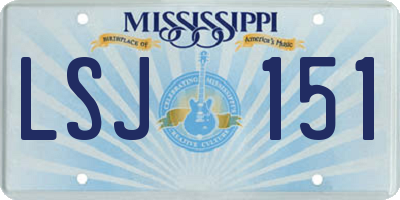 MS license plate LSJ151