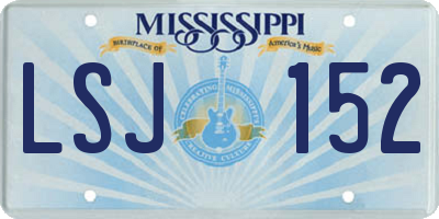 MS license plate LSJ152