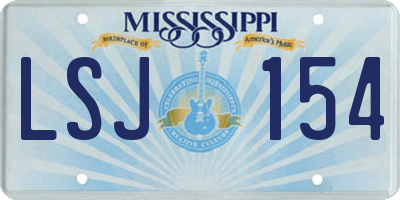 MS license plate LSJ154