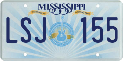 MS license plate LSJ155