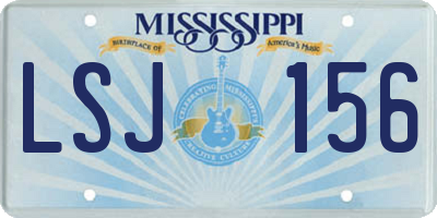 MS license plate LSJ156