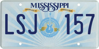 MS license plate LSJ157