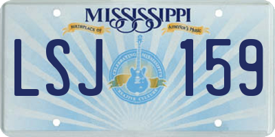 MS license plate LSJ159