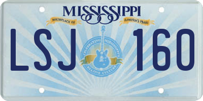 MS license plate LSJ160