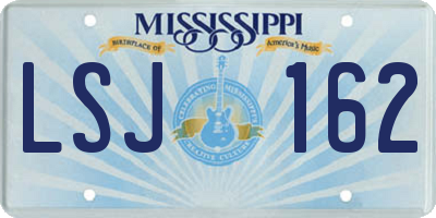 MS license plate LSJ162