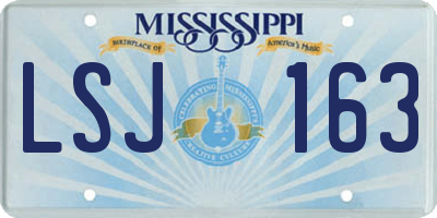 MS license plate LSJ163
