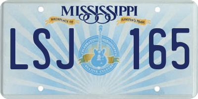 MS license plate LSJ165