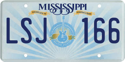 MS license plate LSJ166
