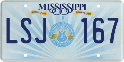 MS license plate LSJ167