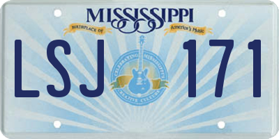MS license plate LSJ171