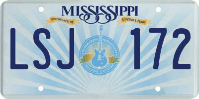 MS license plate LSJ172