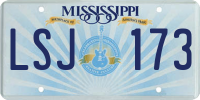 MS license plate LSJ173