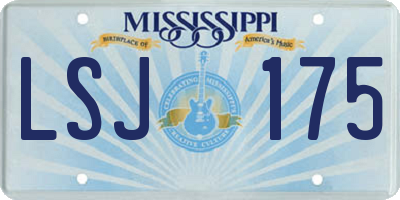 MS license plate LSJ175