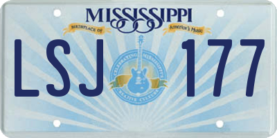 MS license plate LSJ177
