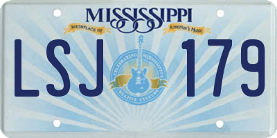 MS license plate LSJ179