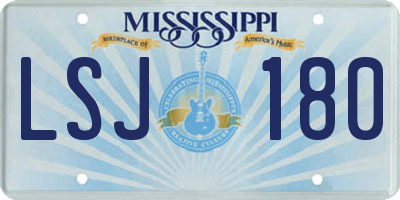 MS license plate LSJ180