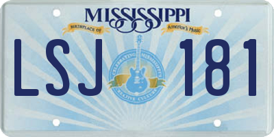 MS license plate LSJ181