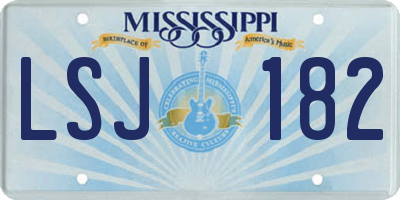 MS license plate LSJ182