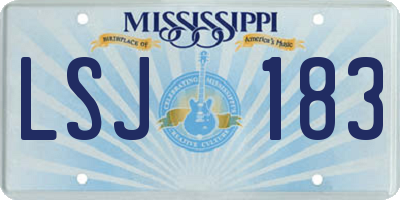 MS license plate LSJ183