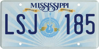 MS license plate LSJ185
