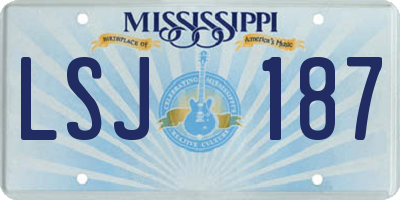 MS license plate LSJ187