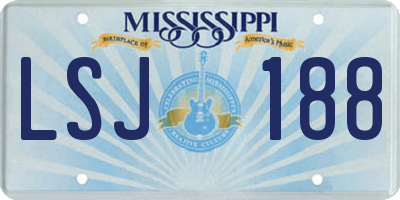 MS license plate LSJ188