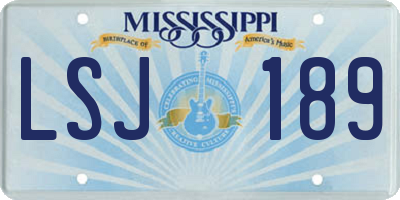 MS license plate LSJ189
