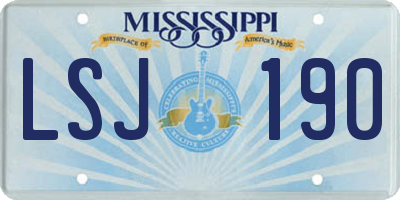 MS license plate LSJ190