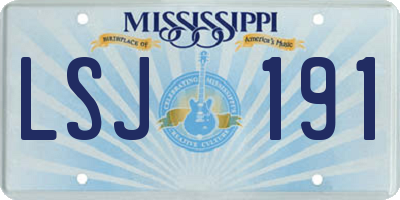MS license plate LSJ191
