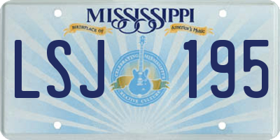 MS license plate LSJ195