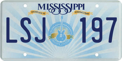 MS license plate LSJ197